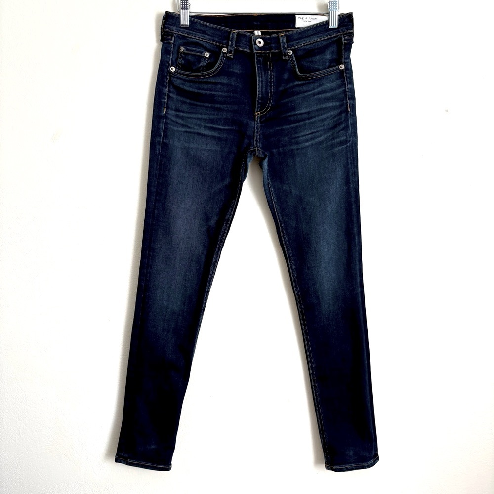 Rag & Bone Bloo Moon Designer Premium Denim Mid-Rise Skinny Ankle Sz 29 x 26.5”